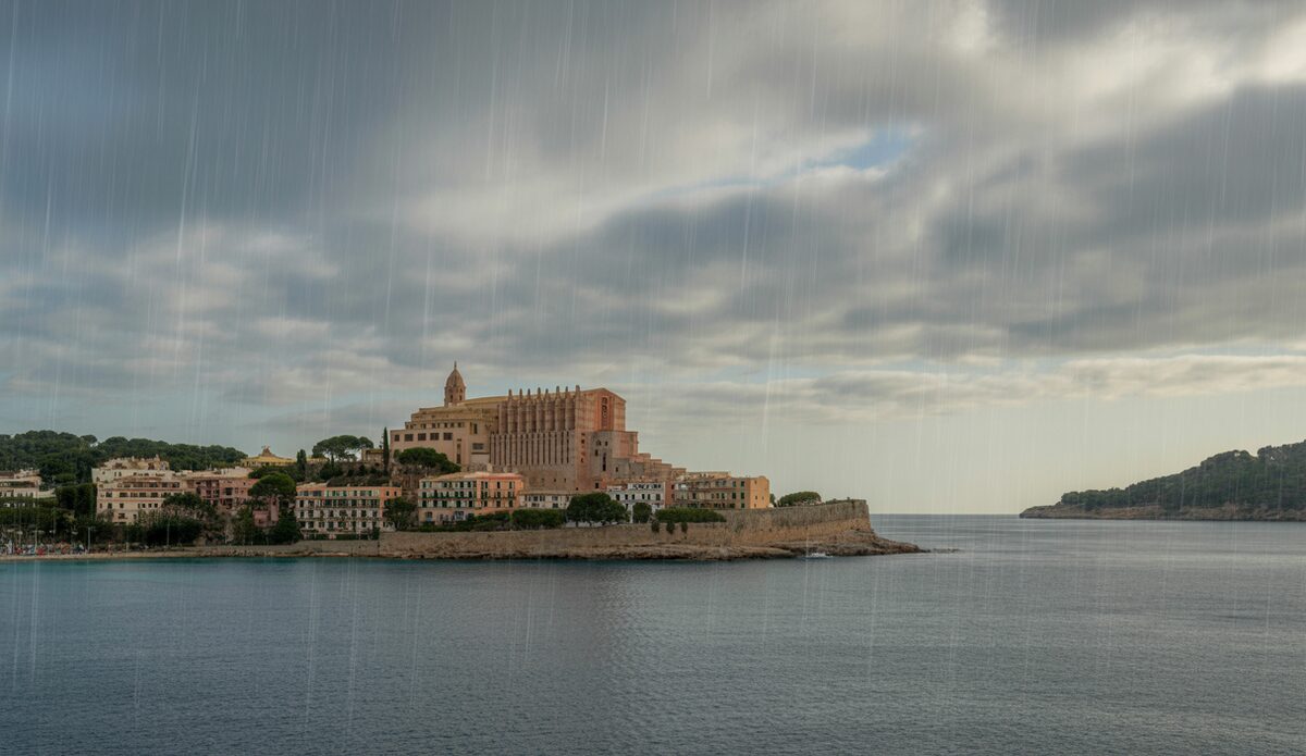 Santa Ponsa bei leichtem Regen und milden Temperaturen am 15. Oktober.