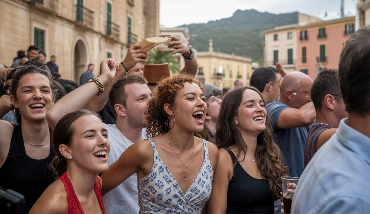 Besucher auf einer kulturellen Veranstaltung auf Mallorca im Oktober