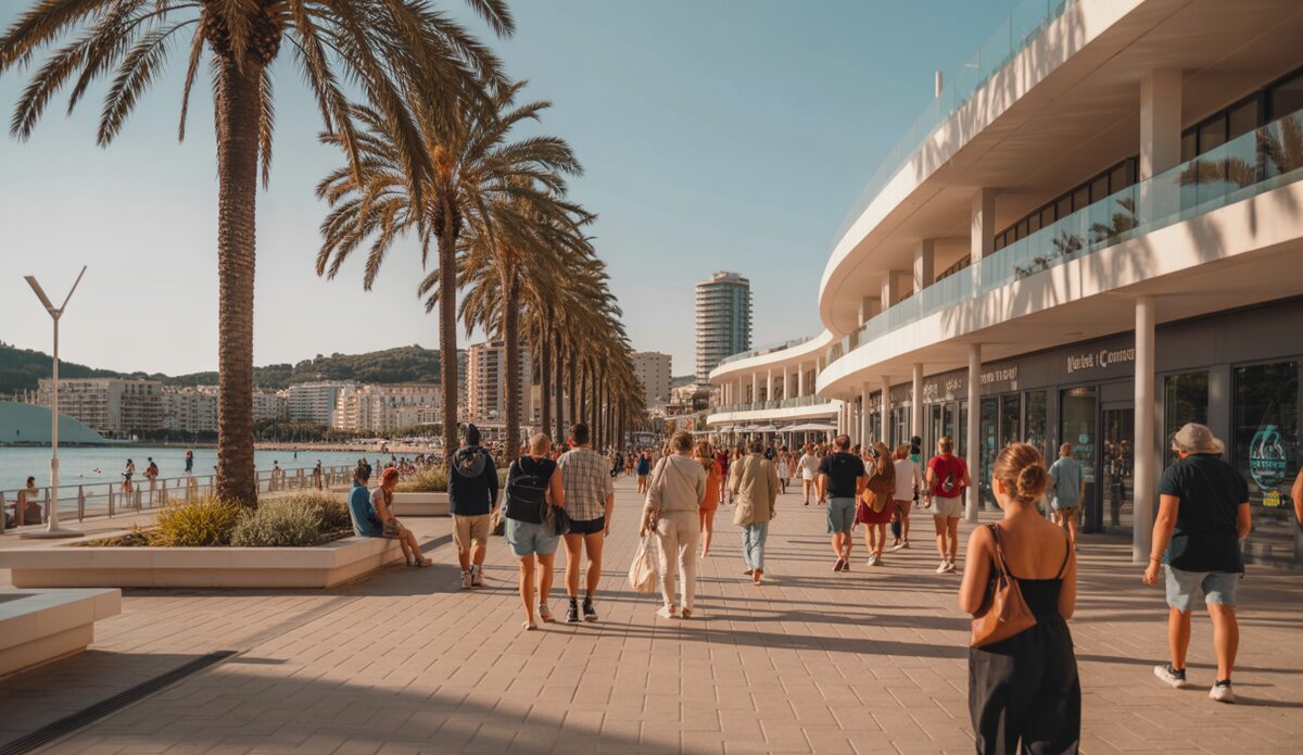 Magaluf wird zum Vorzeigebeispiel für touristische Erneuerung Erneuerte Promenade in Magaluf mit modernen Designelementen