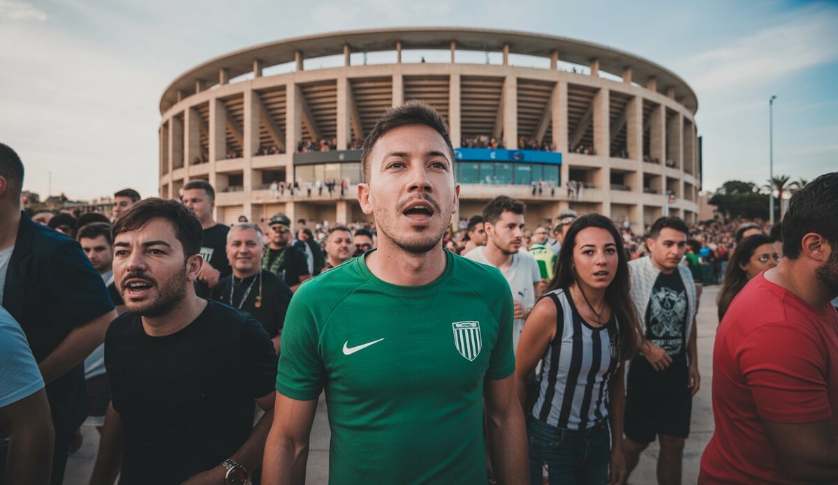 Mallorca geht als Favorit ins Heimspiel gegen Levante Fans vor dem Estadio de Son Moix, Palma de Mallorca, vor dem Spiel gegen Levante.