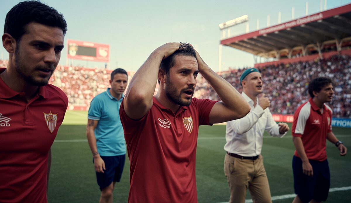 Fußballspiel in Sevilla unter großer Hitze mit Mallorca als Gastteam