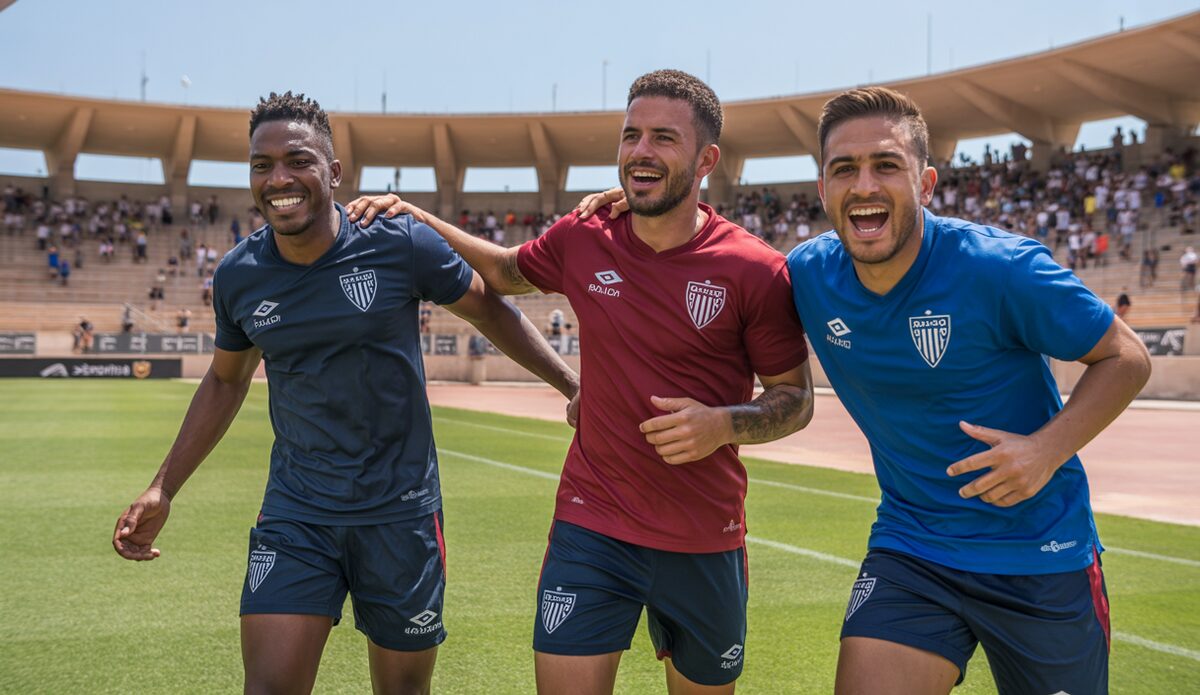 Das Trio von Mallorca: Mateo Josep, Muriqi und Virgili beim Training