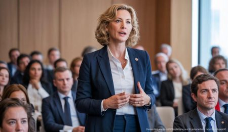 Marga Prohens setzt auf Investitionsbeschleunigung gegen Widerstände Marga Prohens spricht bei einer Unternehmerkonferenz in Palma de Mallorca.