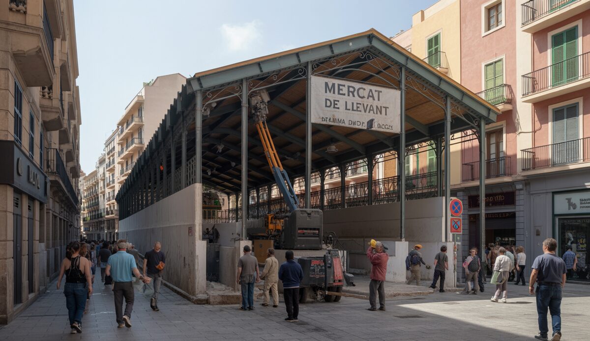 Renovierungsarbeiten am Mercat de Llevant in Palma de Mallorca