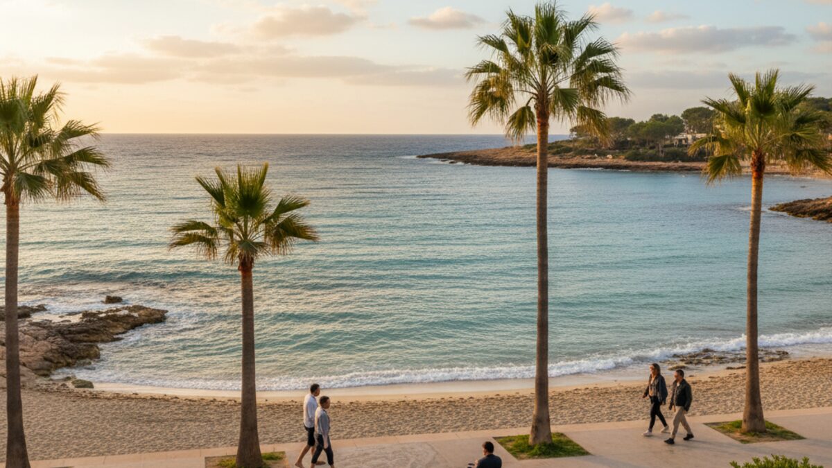 Mildes Wetter in Cala Rajada auf Mallorca mit ruhiger Küste, sanfter Meeresbrise und angenehmen Temperaturen