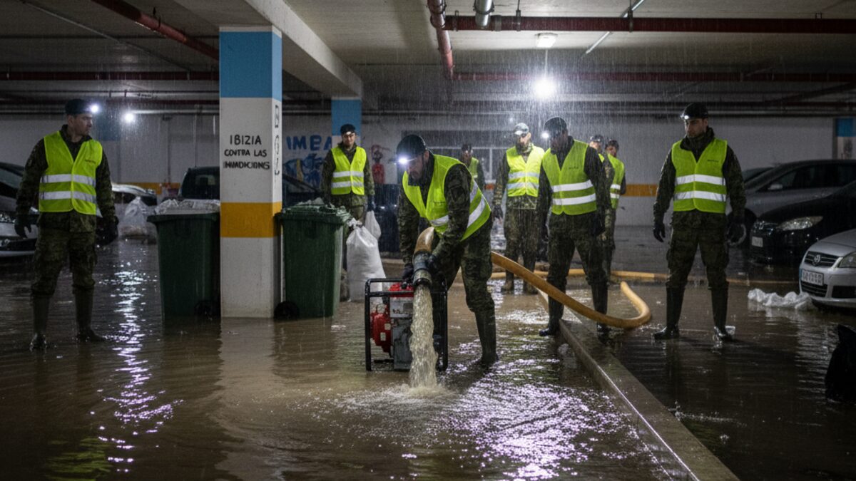 UME unterstützt bei Hochwasser auf Ibiza mit Pumpen