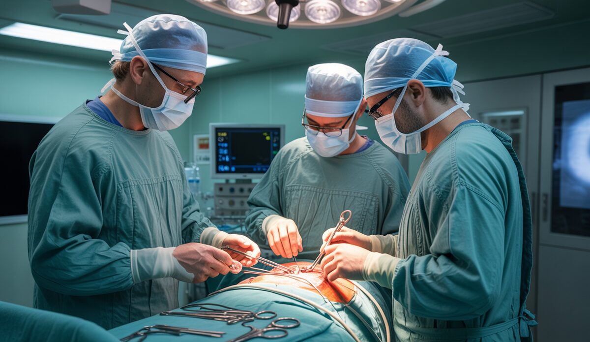 Minimal-invasive Thoraxchirurgie in einem modernen OP-Saal auf Mallorca