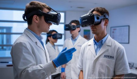 Adema auf Mallorca: Bildung mit moderner Technik in Zahnmedizin und Kunst Studenten in der Universitätsschule Adema auf Mallorca nutzen moderne Technik.