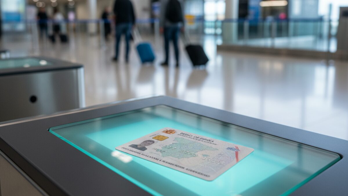 Moderner digitaler DNI-Scan am Flughafen