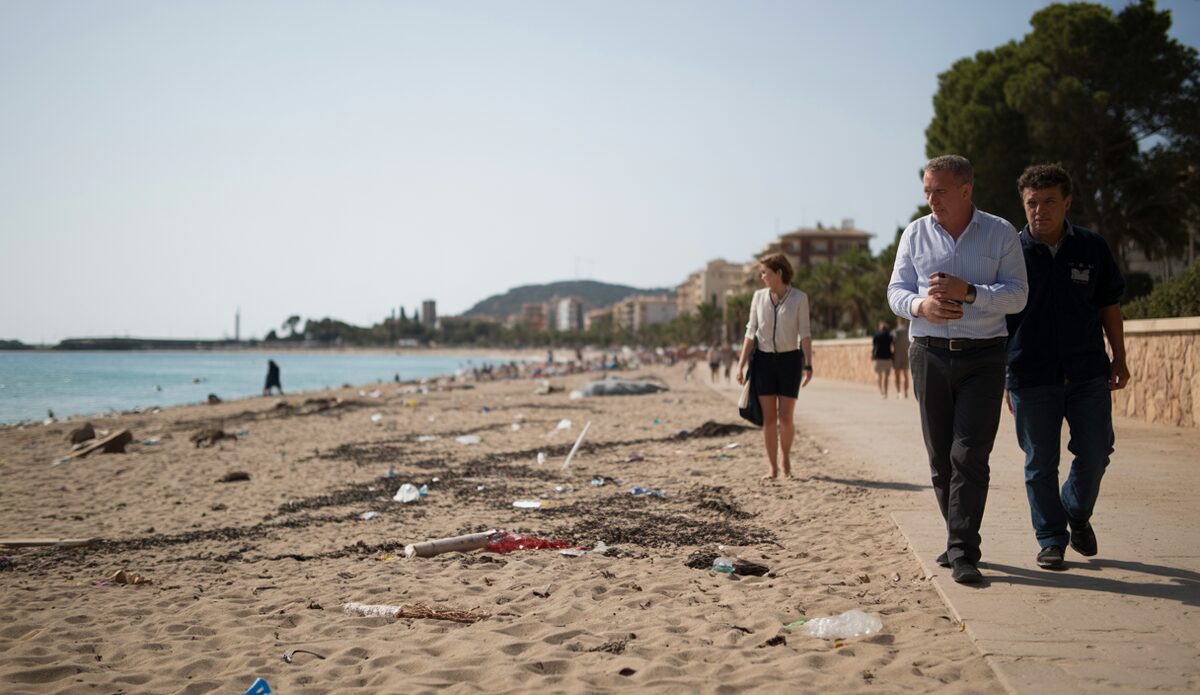 Playa de Palma auf Mallorca mit Müllbergen an den Stränden