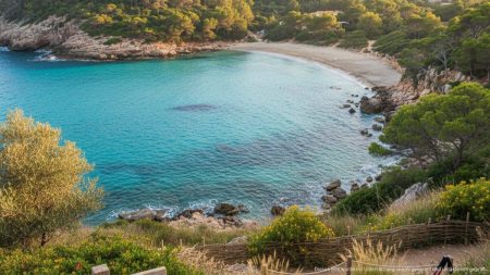 Landschaft von Mallorcas Küste mit klarem Wasser und grüner Natur, die nachhaltigen Tourismus und das Wohl der Bewohner symbolisiert