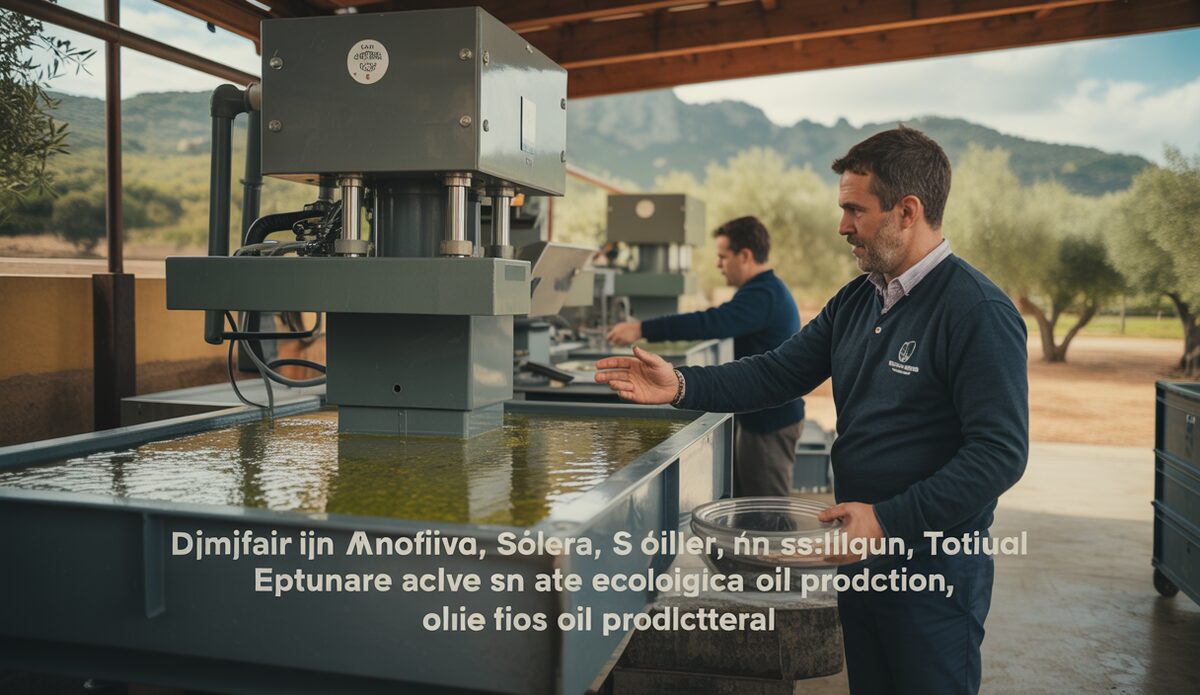 Moderne Almazara in Sóller zur Produktion von Bio-Olivenöl