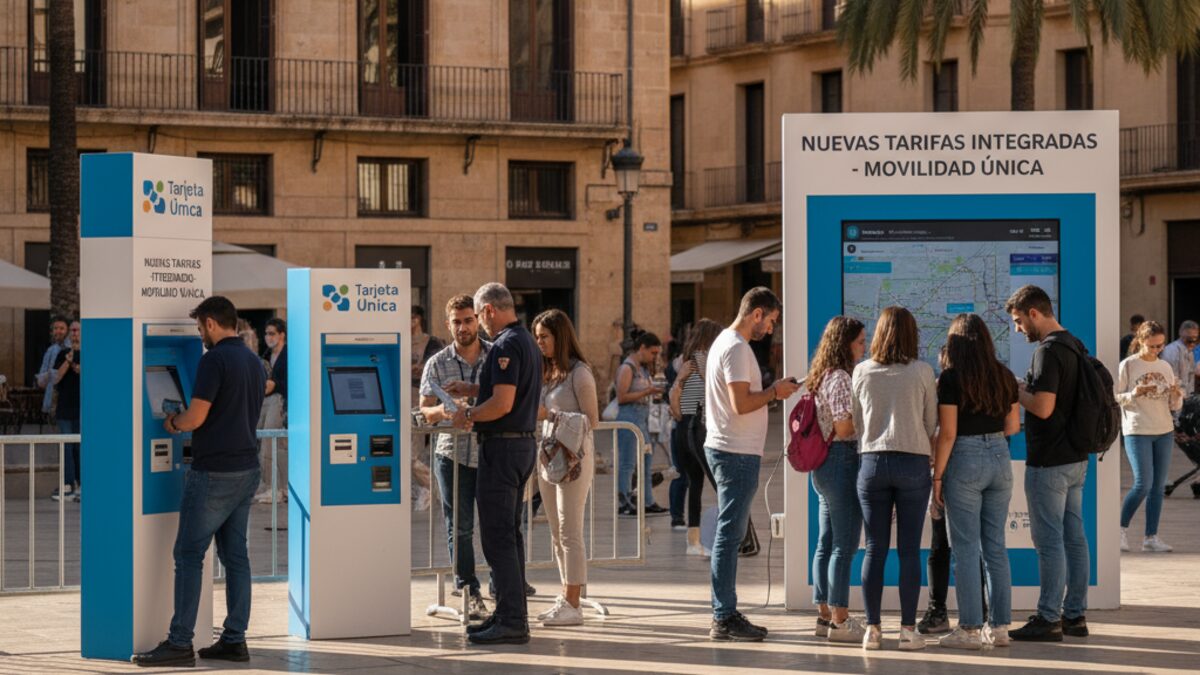 Personen in Palma beim Umschalten auf neue ÖPNV-Karte