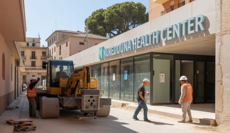 Baustelle des Gesundheitszentrums Nuredduna in Artà, Mallorca