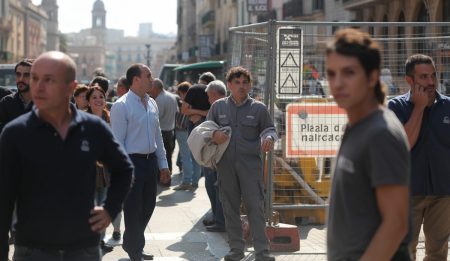 Plaza del Mercat in Palma de Mallorca wird umgestaltet Plaza del Mercat in Palma de Mallorca während einer Sanierung
