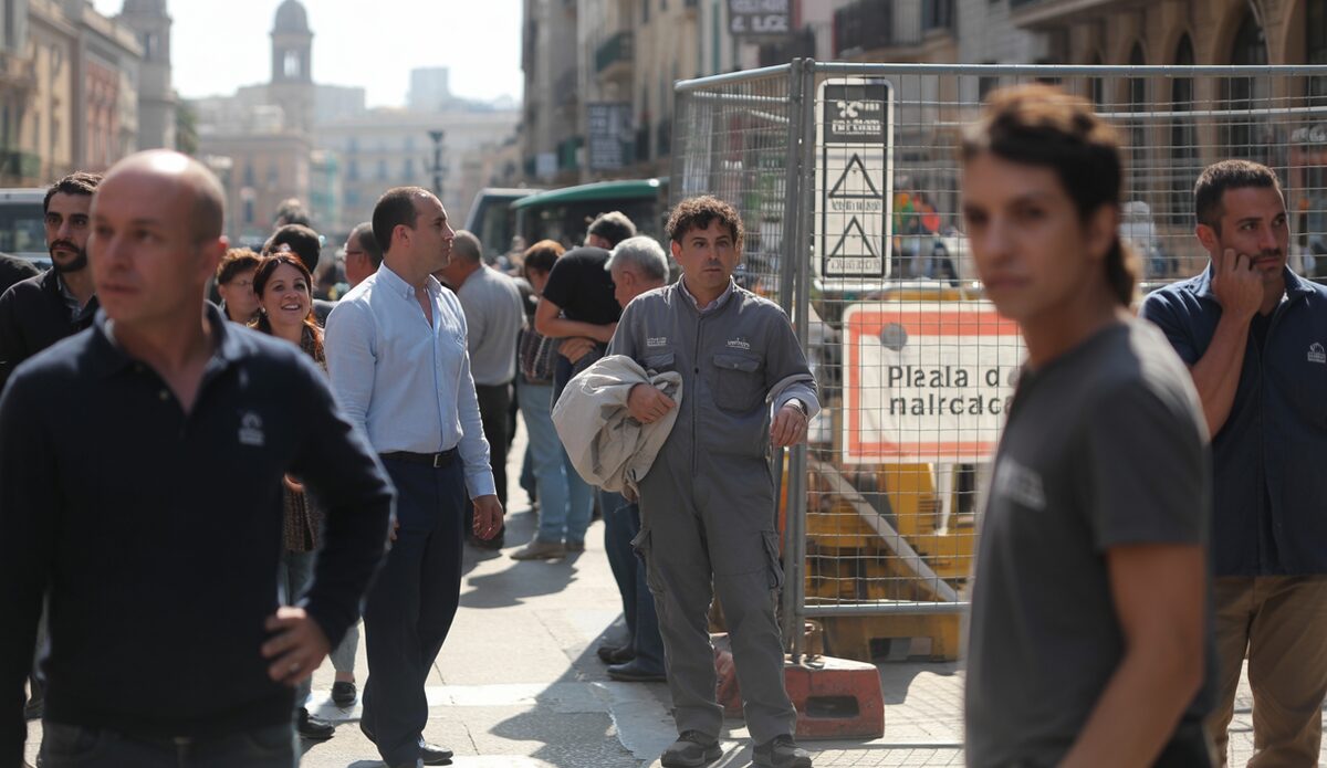 Plaza del Mercat in Palma de Mallorca während einer Sanierung