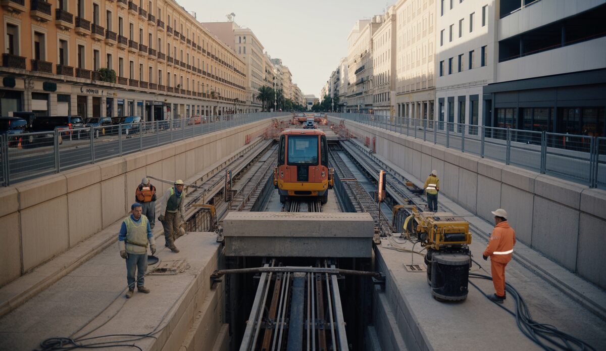 Bauarbeiten der U-Bahn-Erweiterung in Palma zum Krankenhaus Son Espases