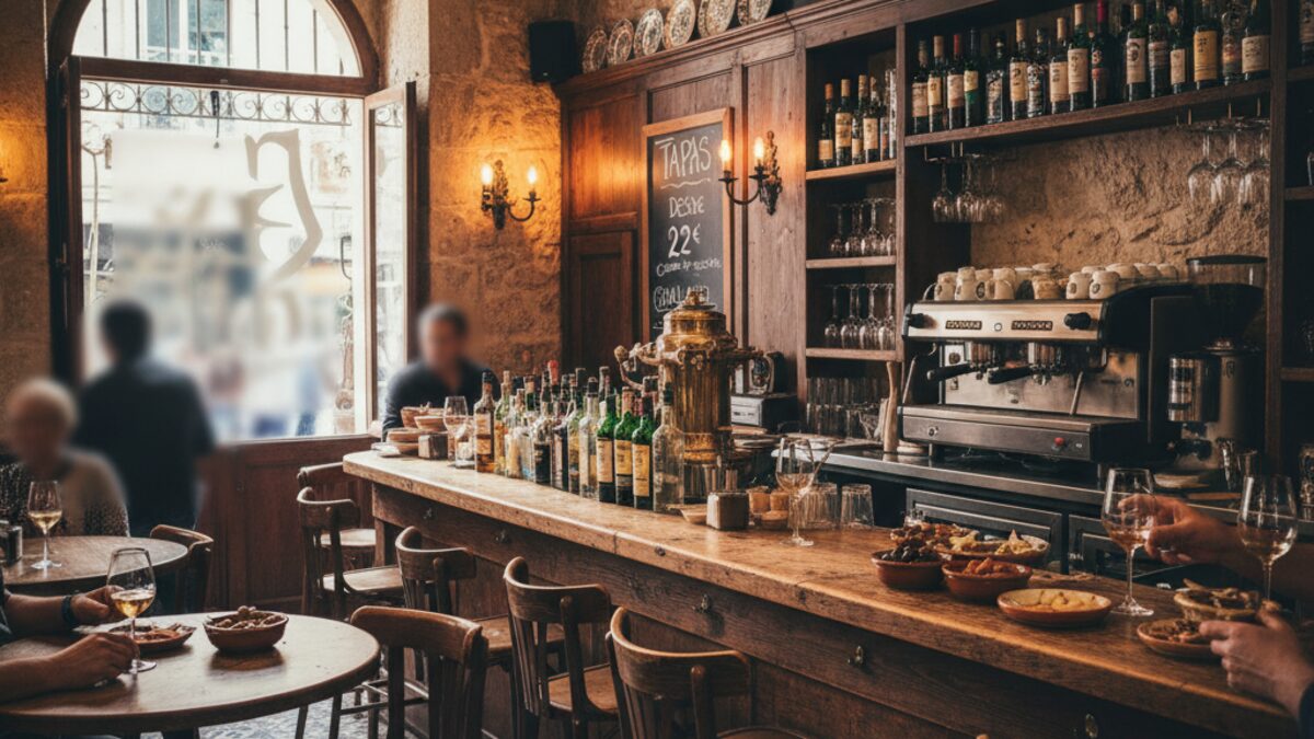 Rustikales Barinterieur in Palmas Innenstadt mit warmem Holz und traditionellem Ambiente, das dem Gentrifizierungstrend trotzt
