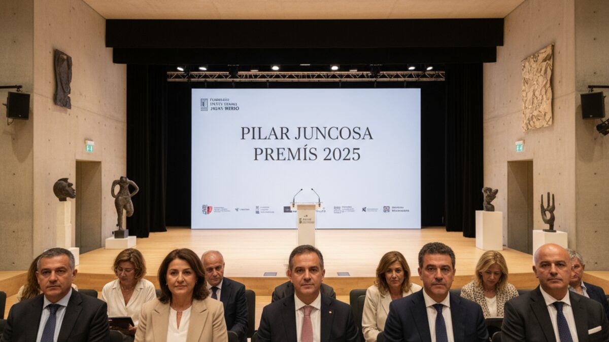 Feierliche Preisverleihung der Pilar Juncosa Preise 2025 im Auditori der Fundació Pilar i Joan Miró auf Mallorca mit Jury und Publikum