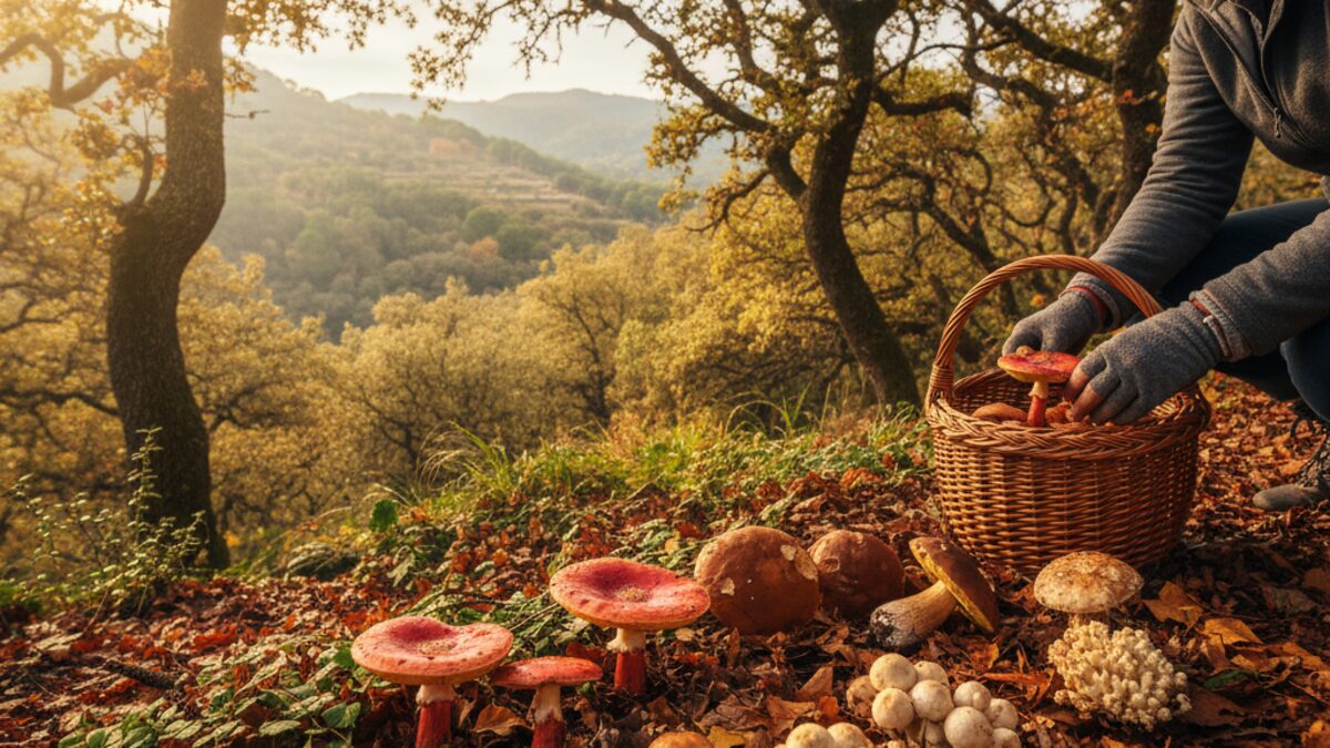 Pilze sammeln auf Mallorca im Herbst