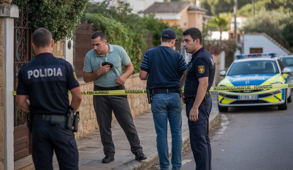 Polizisten und Rettungskräfte nach einem Gewaltvorfall in Alcúdia, Mallorca.