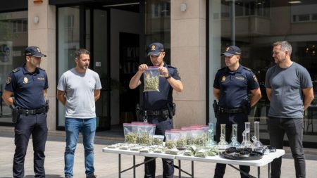 Cannabis-Verein in Palma zerschlagen: Drei Festnahmen Polizeieinsatz bei der Razzia eines Cannabis-Vereins in Palma mit Beamten und Festnahmen im Vordergrund