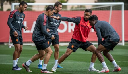 Probleme der Abwehr beim RCD Mallorca bleiben ungelöst RCD Mallorca Spieler beim Abwehrtraining