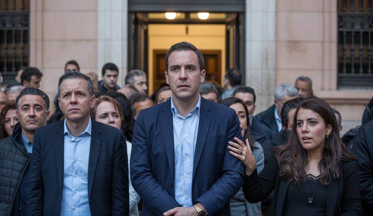 Gerichtsgebäude in Palma de Mallorca während eines Prozesses.