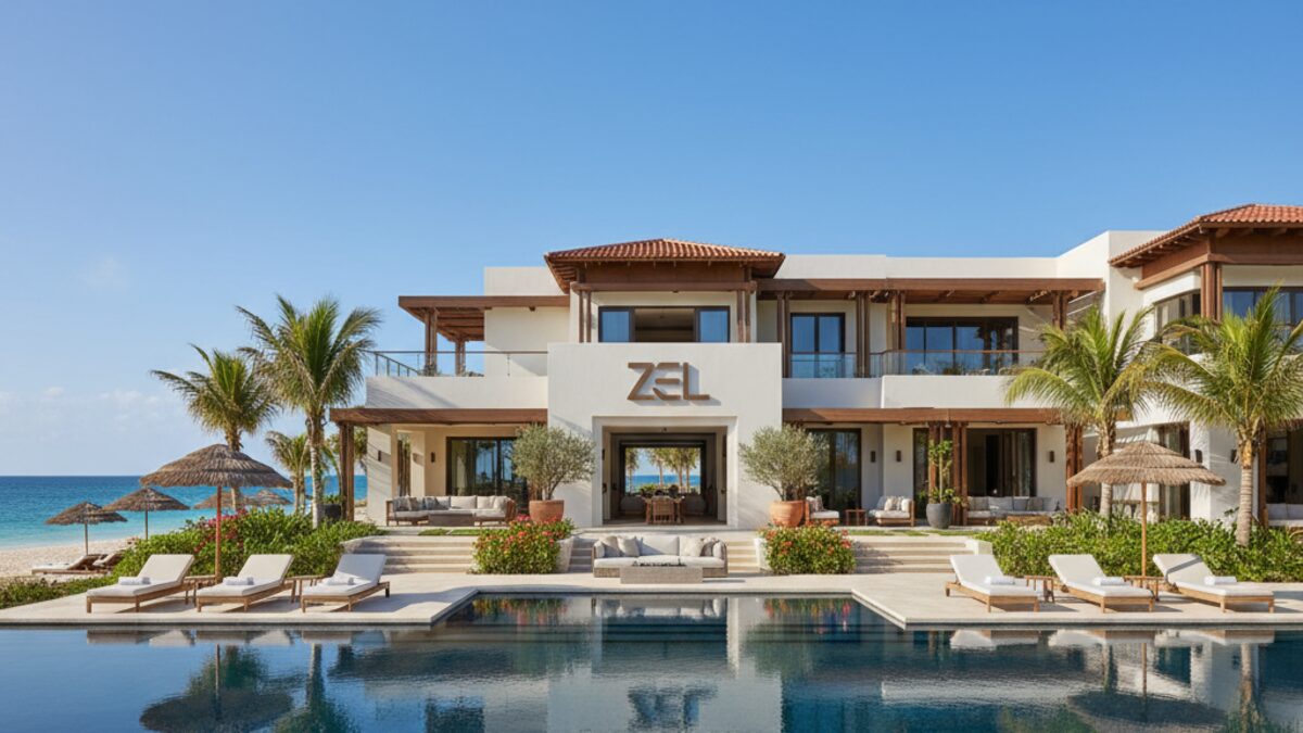 Modernes, stilvolles Zel-Hotel in Punta Cana mit mediterraner Architektur, offenen Dachterrassen und tropischem Ambiente