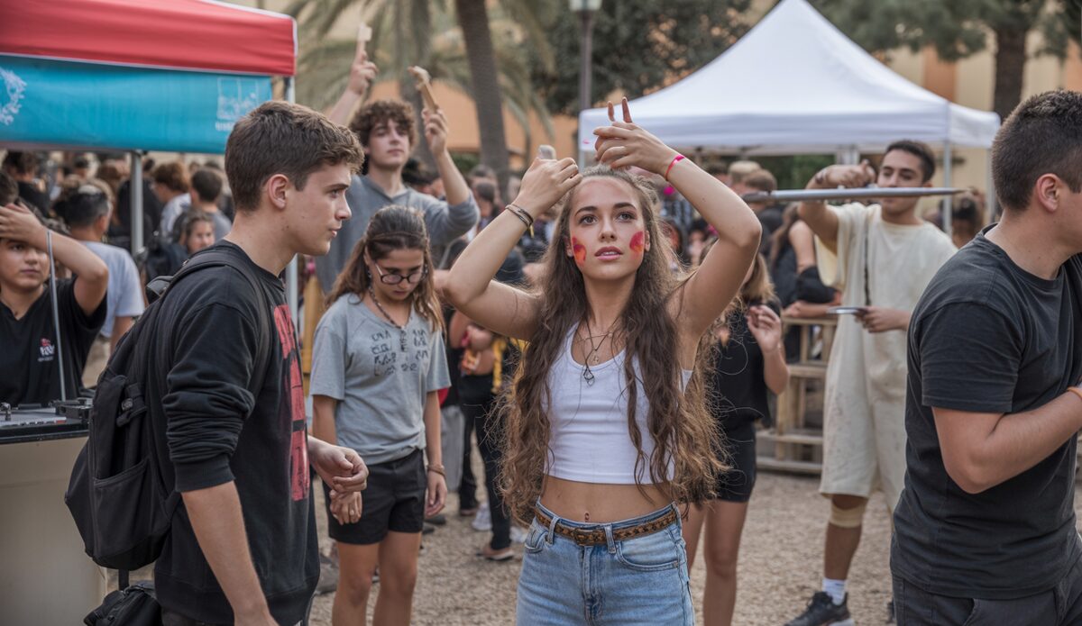 Jugendliche genießen Aktivitäten im Parc de Ses Fonts in Palma