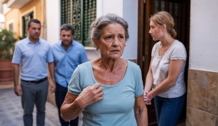 Drama in Palma: Rentnerin wird aus eigenem Haus verdrängt Ältere Frau vor Haus in Palma in Streit um Heimrecht