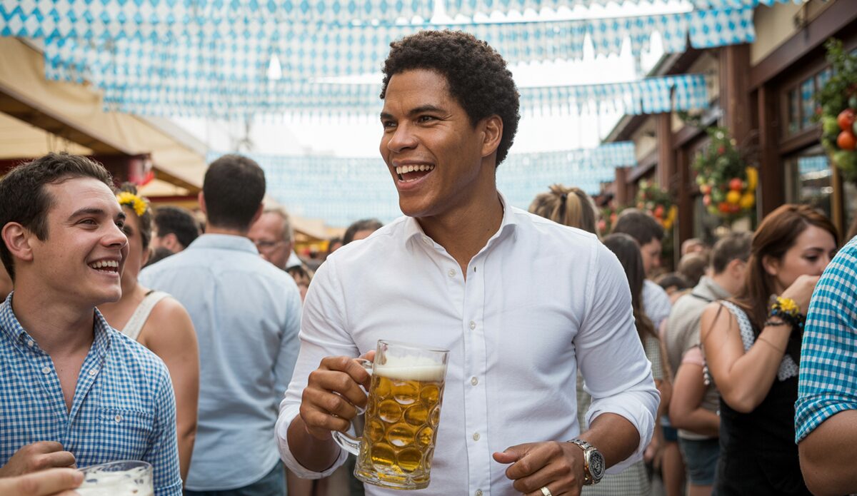 Roberto Blanco beim Oktoberfest auf Mallorca mit Gästen.