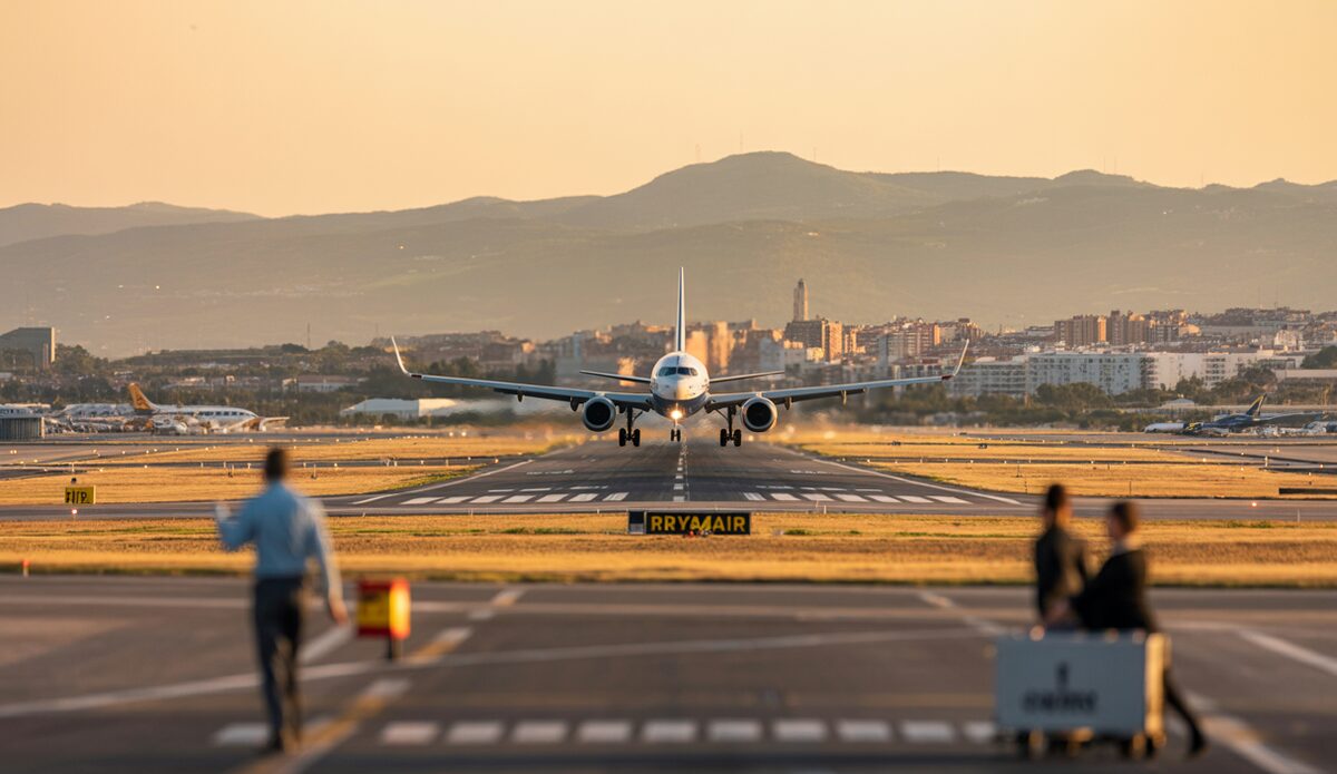 Ryanair-Flugzeug startet von einem spanischen Flughafen