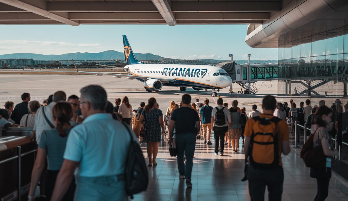Ryanair-Flugzeug am Flughafen Palma de Mallorca