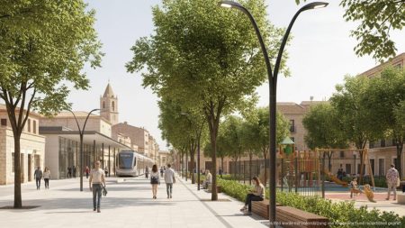 Gesundheitspersonal impft Kinder in einer Grundschule auf den Balearen gegen Grippe mit Nasenspray-Impfung