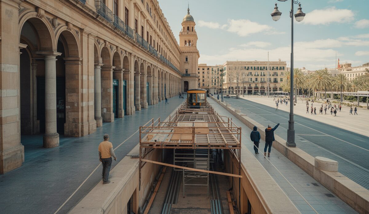 Sanierungsarbeiten am historischen Hostal Terminus in Palma