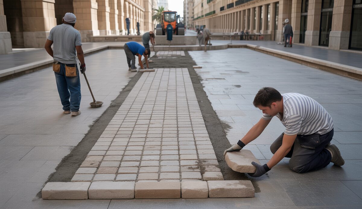 Bauarbeiten an der Plaza Ecce Homo in Palma mit neuem Pflaster
