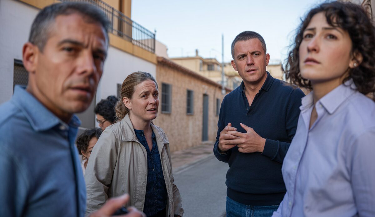 Besorgte Anwohner diskutieren über ein geplantes Bombenlager nahe Palma de Mallorca