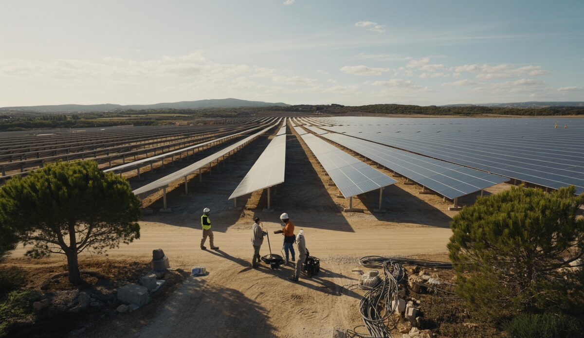 Solarmodulen des Solarparks auf Son Bonet in Marratxí