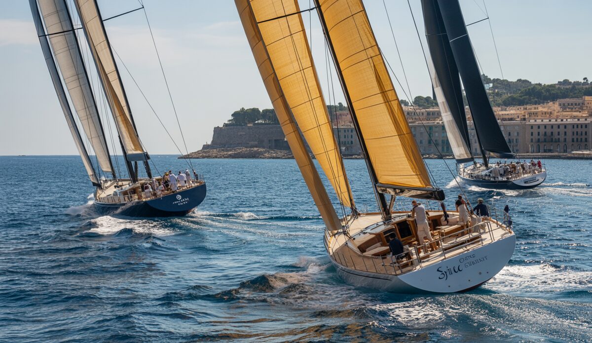 Segelyachten bei der Spirit Yachts Med Cup in der Bucht von Palma