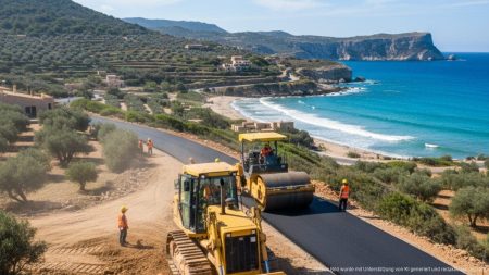 Verkehrsstörungen auf Mallorca durch umfassende Sanierungsarbeiten Straßensanierung auf Mallorca mit Bauarbeiten