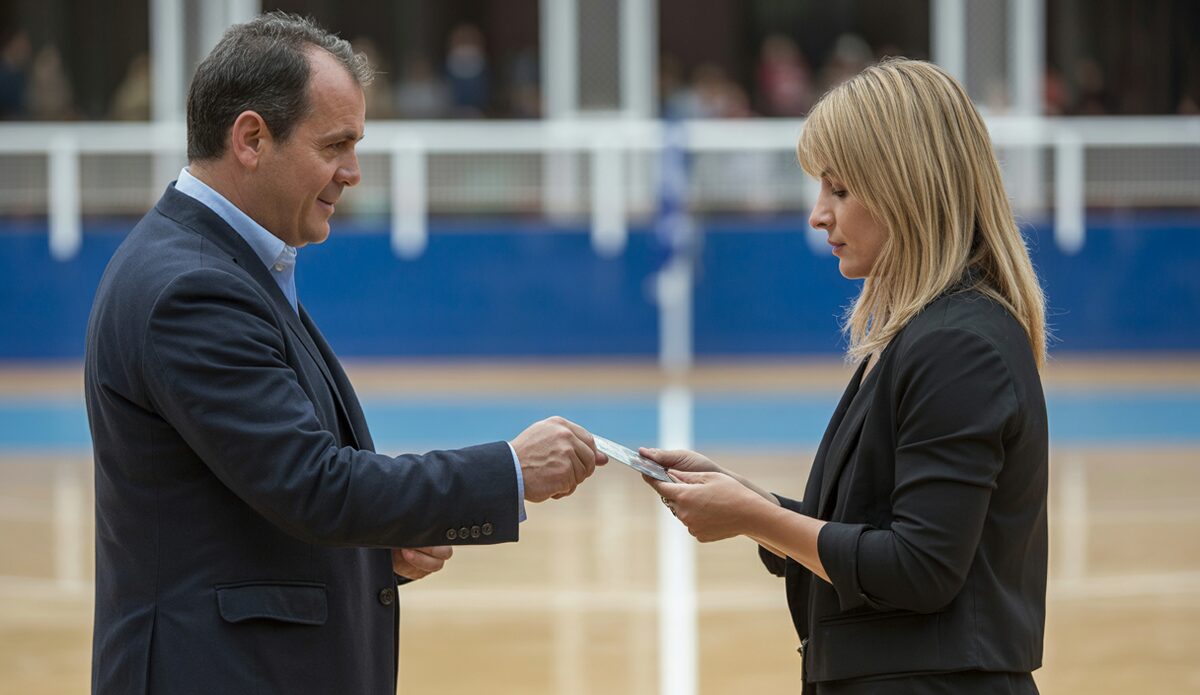 Marga Prohens erhält Mitgliedskarte vom Palma Futsal