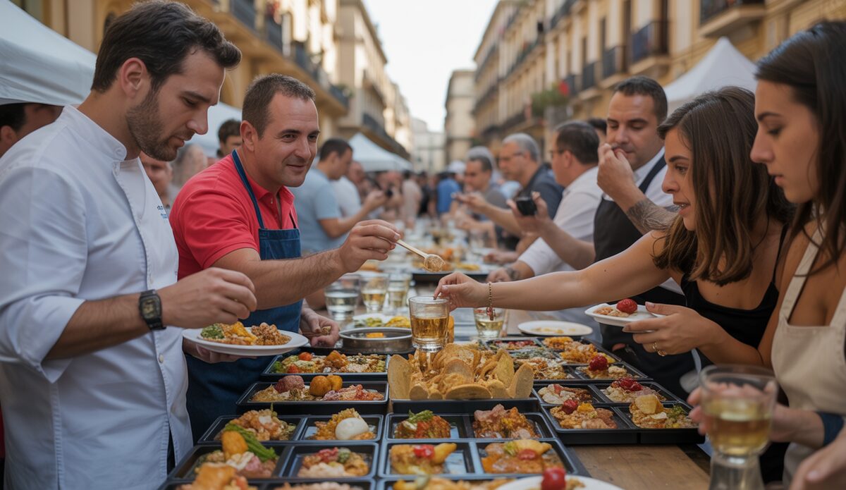 Feinschmecker probieren Tapas bei Tapalma 2025 in Palma.