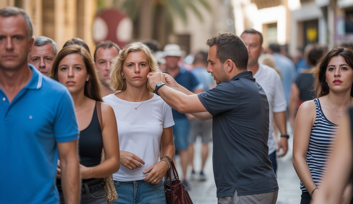 Taschendieb in Aktion in Alcúdia, Mallorca - Touristenwahrnung