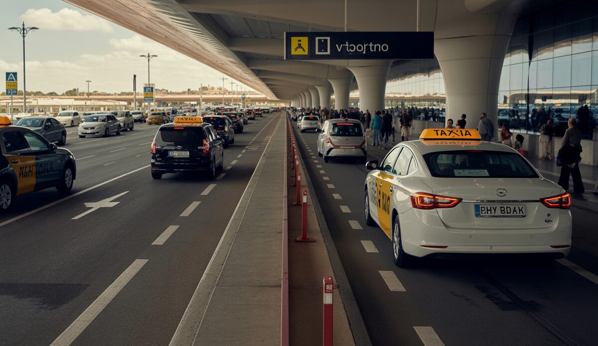 Taxis am Flughafen Palma de Mallorca mit neuer Anordnung für optimierten Verkehr