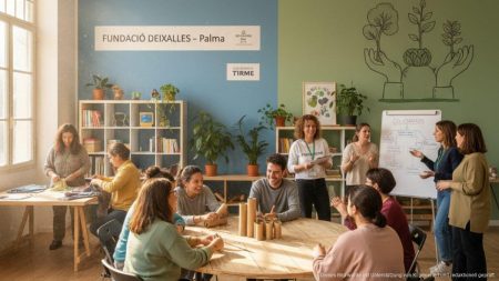 Teilnehmer eines sozialen Integrationsworkshops in Palma mit Unterstützung von Fundació Deixalles und Tirme