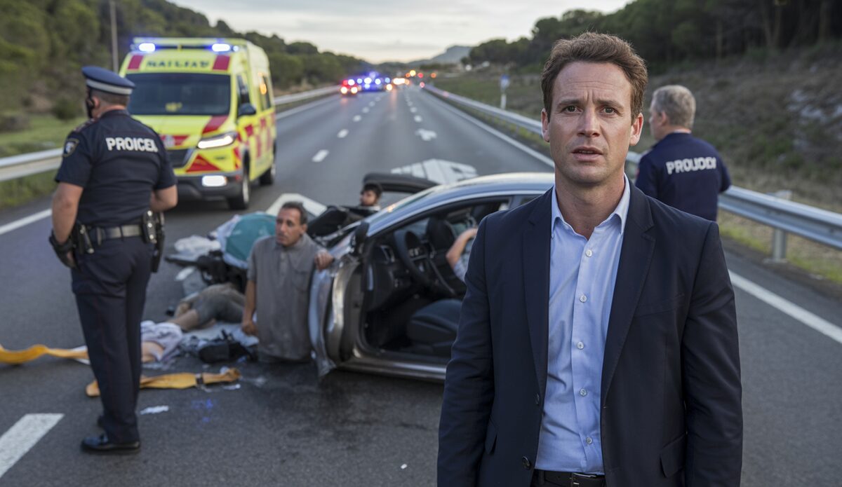 Tödlicher Unfall auf Autobahn auf Mallorca, Polizei vor Ort
