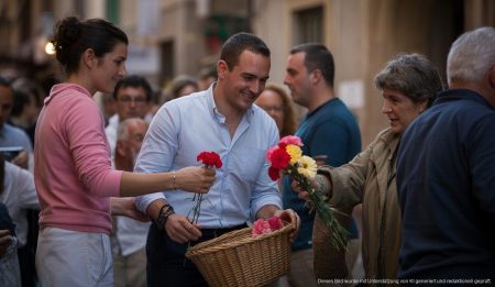 Mallorca feiert: Traditionen zum Tag der Jungfrauen Traditionelles Fest Tag der Jungfrauen auf Mallorca mit Bunyols und Nelken