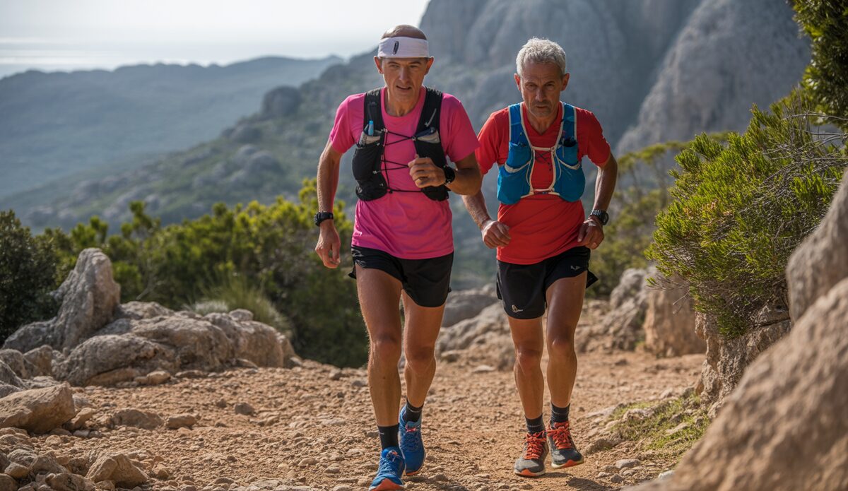 Senioren beim Trailrunning auf Mallorca im gebirgigen Gelände