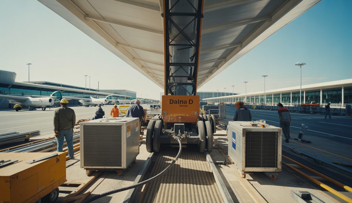 Umbauarbeiten am Flughafen Palma während der Wintersaison.